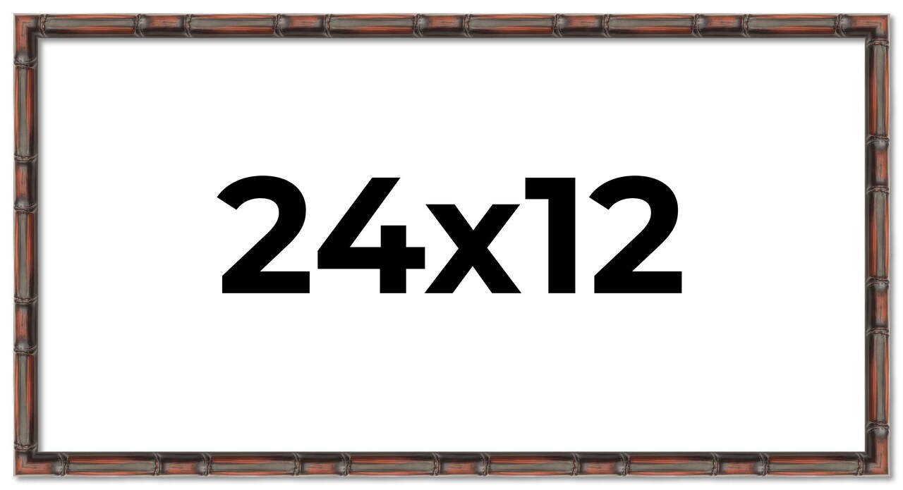 24x12 Thin Bamboo Picture Frame with UV-Resistant Acrylic & Acid Free Backing, Available in 2 Finishes - Gold and Brown